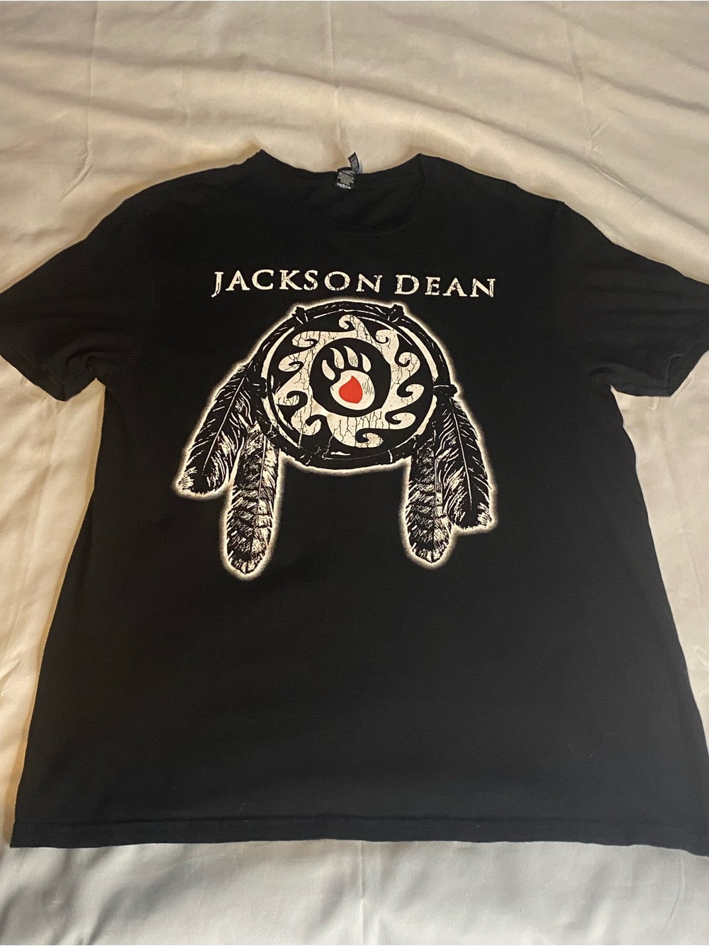 District Black Jackson Dean Graphic Tee with White and Red Print